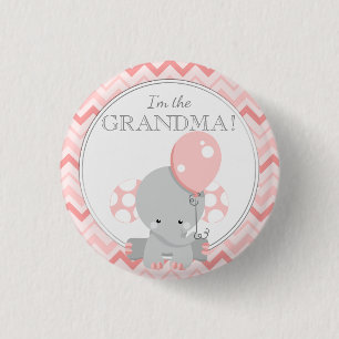 Custom Baby Shower Party I'M GRANDMA Button