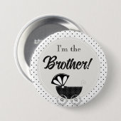 Custom Baby Shower Party I'm the Brother Button (Vorne & Hinten)