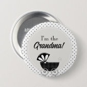 Custom Baby Shower Party I'm the Grandma Button (Vorne & Hinten)