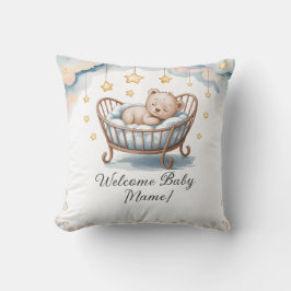 Custom Baby Shower Pillow - Welcome Baby [Name] Kissen