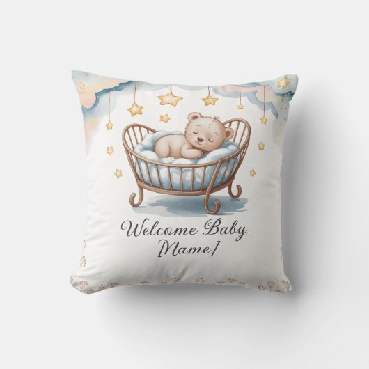 Custom Baby Shower Pillow - Welcome Baby [Name] Kissen (Vorderseite)