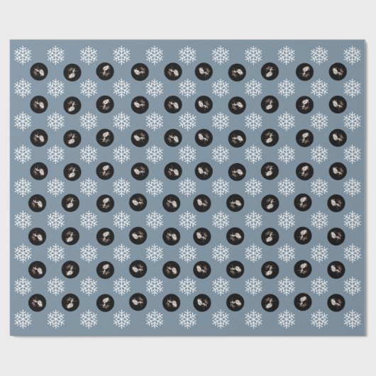 Custom Baby Sonogram Blue Snowflake Holiday Geschenkpapier (Flach)