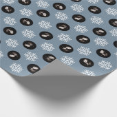 Custom Baby Sonogram Blue Snowflake Holiday Geschenkpapier (Ecke)