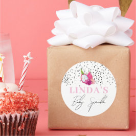 Custom Baby Sprinkle Dragon Fruit Pitaya Runder Aufkleber