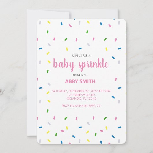 Custom Baby Sprinkle Dusche Einladung (Vorderseite)