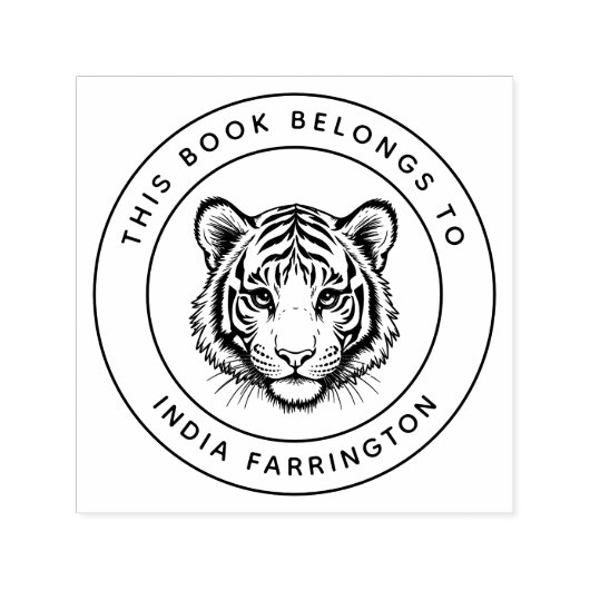 Custom Baby Tiger Dieses Buch gehört zum Namen des Permastempel (Design)