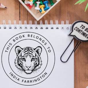 Custom Baby Tiger Dieses Buch gehört zum Namen des Permastempel
