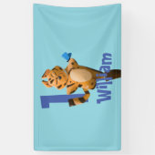 Custom Baby Tiger Kariert First Birthday Banner (Vertikal)