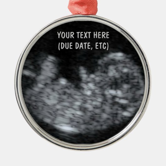 Custom Baby Ultrasound Foto Ornament Aus Metall (Vorne)