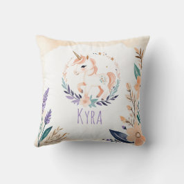 Custom Baby Unicorn Pillow Boho Blumendesign - Kissen