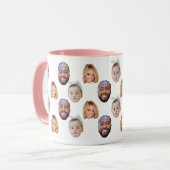 Custom Baby Vater Mama Face Tasse Baby 3 Fotos (Vorderseite Links)