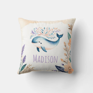 Custom Baby Whale Pillow Boho Blumendesign - Kissen