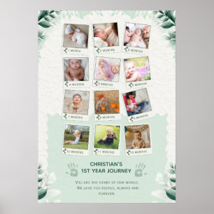 Custom Baby's 1. Jahr Reise Foto Collage Poster