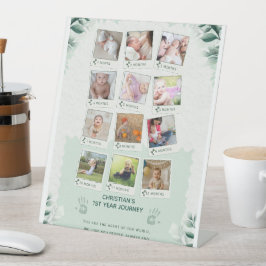 Custom Baby's 1. Jahr Reise Foto Collage Sockelschild