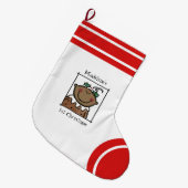 Custom Baby's 1. Weihnachts Dunkle Haut Baby Gesic Großer Weihnachtsstrumpf (Vorderansicht (hängend))