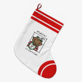 Custom Baby's 1. Weihnachts Dunkle Haut Baby Gesic Großer Weihnachtsstrumpf (Vorderansicht (hängend))