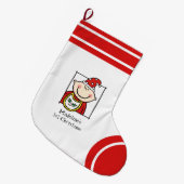 Custom Baby's 1. Weihnachts Light Skin Baby Face Großer Weihnachtsstrumpf (Vorderansicht (hängend))