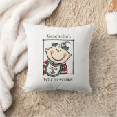 Custom Baby's 1. Weihnachts Light Skin Tone Gesich Kissen (Decke)