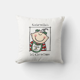 Custom Baby's 1. Weihnachts Light Skin Tone Gesich Kissen