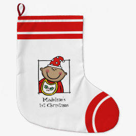 Custom Baby's 1. Weihnachts Medium Skin Baby Gesic Großer Weihnachtsstrumpf