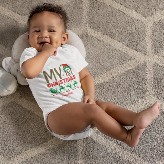 Custom Baby's erster WeihnachtsWeihnachtsmann auf Baby Strampler