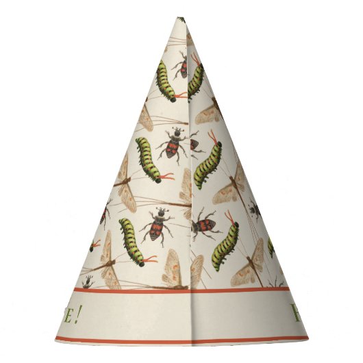 Custom Baby's First Birthday Fun Bug Muster Partyhütchen (Rückseite)