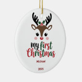 Custom Babys First Christmas Bauble, Baby 2025 Keramik Ornament (Rechts)