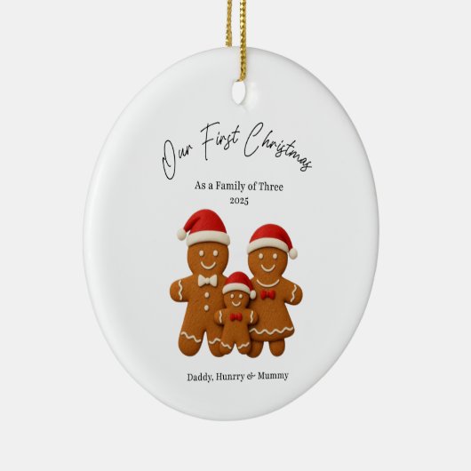 Custom Baby's First Christmas Baubles, Custom Beha Keramik Ornament (Rechts)