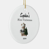 Custom Baby's First Christmas Baubles Keramik Ornament (Rechts)
