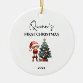 Custom Baby's First Christmas Baubles Keramik Ornament (Vorne)