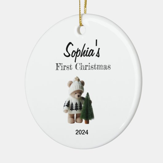 Custom Baby's First Christmas Baubles Keramik Ornament (Links)