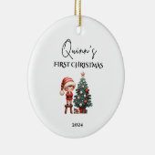 Custom Baby's First Christmas Baubles Keramik Ornament (Rechts)