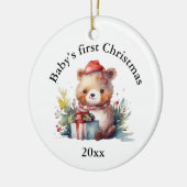 Custom Baby's First Christmas Bear Geschenke Keramik Ornament (Links)