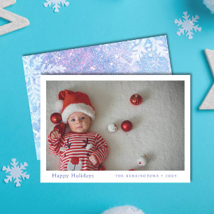 Custom Baby's First Christmas Card Feiertagskarte