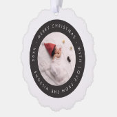 Custom Baby's First Christmas Foto Card Ornament Karte (Links)