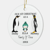 Custom Baby's First Christmas Foto Family von 3 Keramik Ornament (Links)