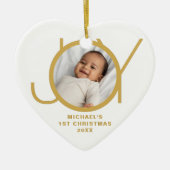Custom Baby's First Christmas Foto Keramik Ornament (Vorne)