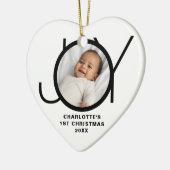 Custom Baby's First Christmas Foto White Keramik Ornament (Links)