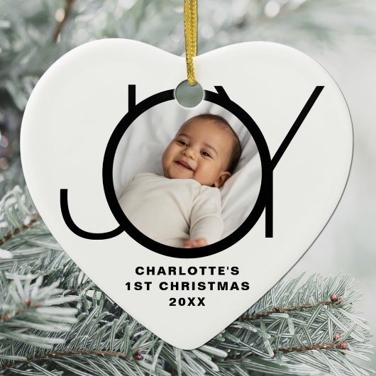 Custom Baby's First Christmas Foto White Keramik Ornament