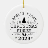 Custom Baby's First Christmas Fox dualseitig Keramik Ornament (Hinten)