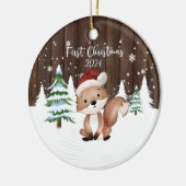 Custom Baby's First Christmas Fox dualseitig Keramik Ornament (Links)