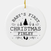 Custom Baby's First Christmas Fox dualseitig Keramik Ornament (Hinten)