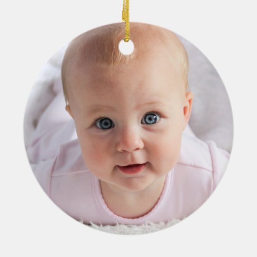 Custom Baby's First Christmas Keramik Ornament (Hinten)