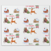 Custom Baby's First Christmas Pet Geschenkpapier (Flach)