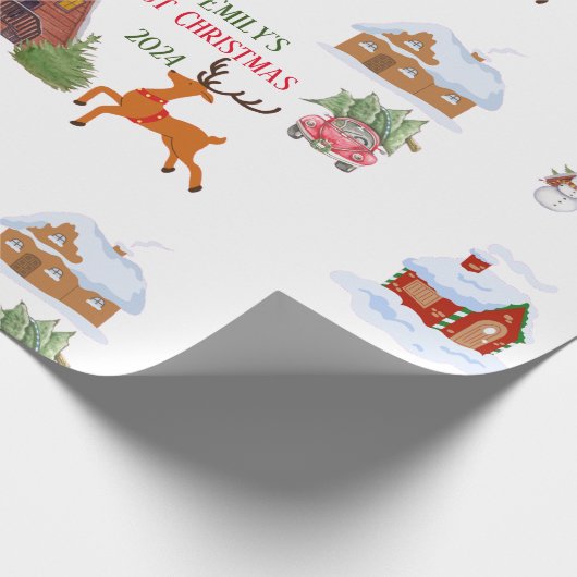 Custom Baby's First Christmas Pet Geschenkpapier (Ecke)