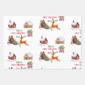 Custom Baby's First Christmas Pet Geschenkpapier Set (Vorderseite)