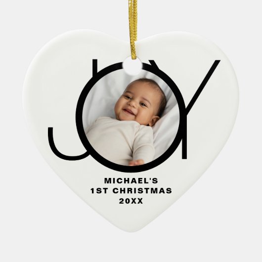 Custom Baby's First Christmas Photo Keramik Ornament (Vorne)
