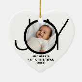 Custom Baby's First Christmas Photo Keramik Ornament (Hinten)