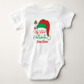 Custom Baby's First Christmas Tree Red Weihnachtsm Baby Strampler (Rückseite)