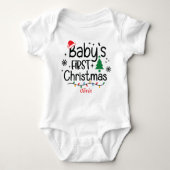 Custom Baby's First Christmas Tree Weihnachtsmannm Baby Strampler (Vorderseite)